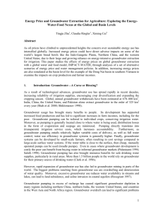 1 Energy Price and Groundwater Extraction for Agriculture