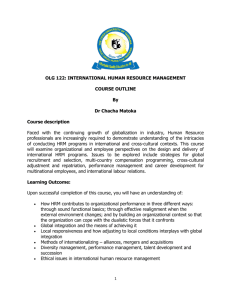 OLG 122: INTERNATIONAL HUMAN RESOURCE MANAGEMENT