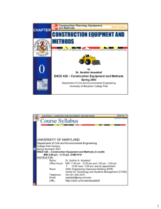 CONSTRUCTION EQUIPMENT AND METHODS Course