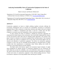 Analyzing Sustainability State of Construction Equipment in the