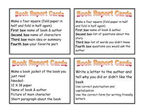 JG Book Report task cards
