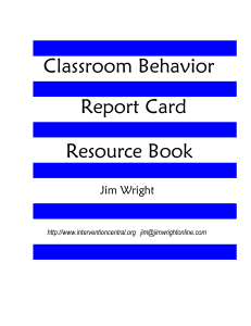 The Classroom Behavior Report Card Resource Book