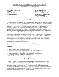 THE STRUCTURE OF POVERTY, GLOBALLY AND LOCALLY