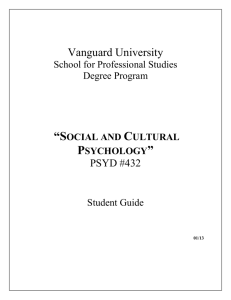 PSYD 432 - Vanguard University