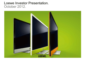 Loewe Investor Presentation. October 2012.
