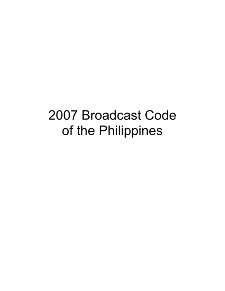2007 Broadcast Code Of The Philippines