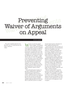 Preventing Waiver of Arguments on Appeal