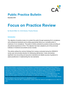 Focus on Practice Review - The Institute of Chartered Accountants of