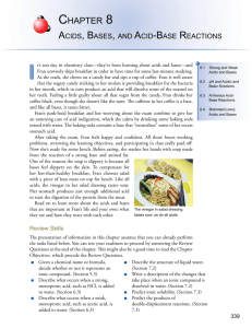 Chapter 8: Acids, Bases, and Acid-Base Reactions