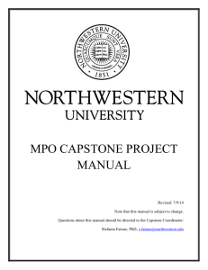 mpo capstone project manual - Northwestern University Prosthetics