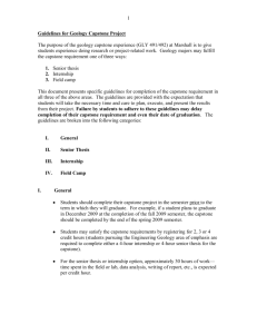 1 Guidelines for Geology Capstone Project The purpose of the