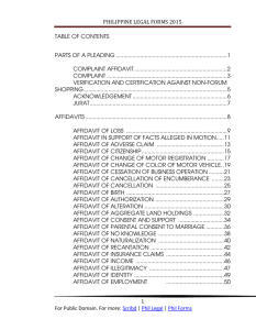 PHILIPPINE LEGAL FORMS 2015 1 For Public Domain. For more