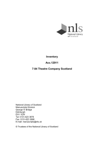 Inventory Acc.12911 7:84 Theatre Company Scotland