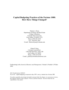 Capital Budgeting Practices of the Fortune 1000: How Have Things