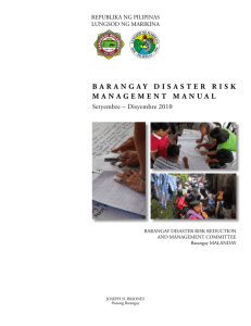 BARANGAY DISASTER RISK MANAGEMENT MANUAL