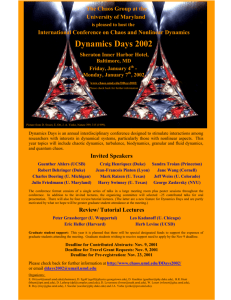 Dynamics Days 2002 - Chaos at Maryland