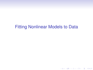 Fitting Nonlinear Models to Data