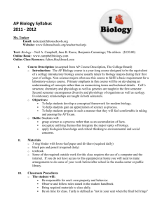 AP Biology Syllabus 2011