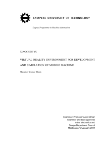 virtual reality environment for development and simulation of mobile