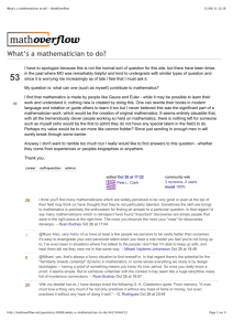 What's a mathematician to do?