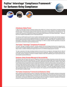 Fujitsu Interstage Compliance Framework for Sarbanes