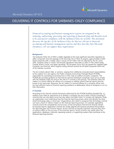 Delivering iT ConTrols for sarbanes-oxley ComplianCe