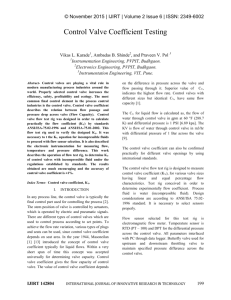 Control Valve Coefficient Testing