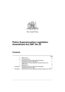 Police Superannuation Legislation Amendment Act 2007 No 25
