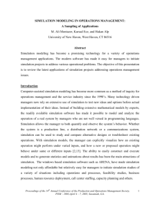 Simulation Modeling in Operations Management