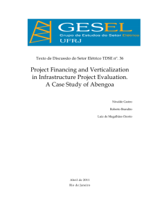Project Financing and Verticalization in Infrastructure Project