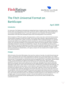 The Fitch Universal Format on BankScope