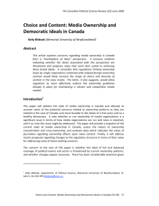 Choice and Content: Media Ownership and Democratic Ideals in