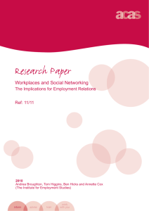 Research Paper. Workplaces and Social Networking