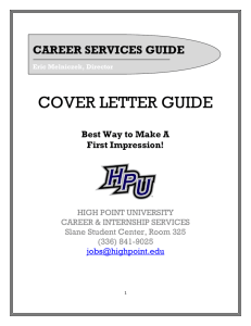 cover letter guide - High Point University