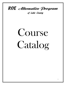 Course Catalog - ROE Alternative Program