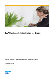 SAP Database Administration for Oracle