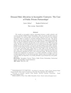 Demand Risk Allocation in Incomplete Contracts