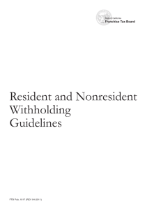 FTB Pub 1017, Resident and Nonresident Withholding Guidelines