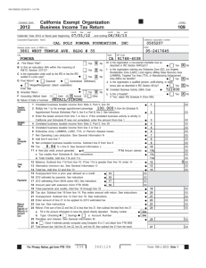 CA Exempt Organization Business Income Tax Return Form 109