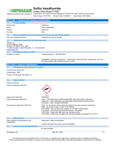 Sulfur Hexafluoride SF6 Safety Data Sheet SDS P4657
