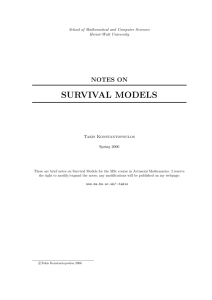 SURVIVAL MODELS