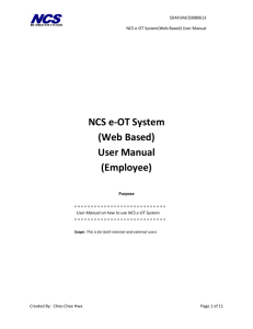 NCS e-OT System (Web Based) User Manual (Employee)