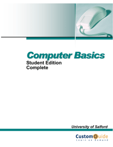 Computer Basics - the University of Salford