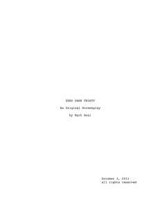 ZERO DARK THIRTY An Original Screenplay by