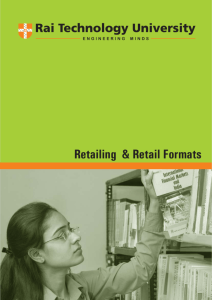 Retailing & Retail Formats - Department of Higher Education