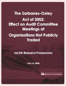 The Sarbanes-Oxley Act of 2002 :: Effect on Audit Committee