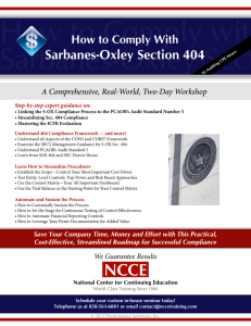 Sarbanes-Oxley Section 404