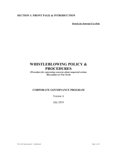 Whistleblowing Policy and Procedure - Trio