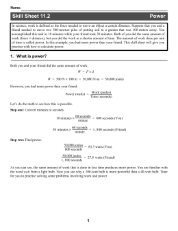 Calculating work worksheet(answer key)