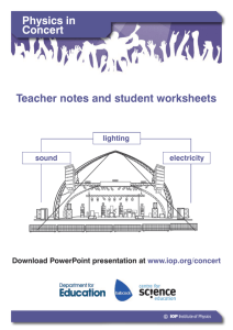 Physics in Concert Teacher notes and student worksheets